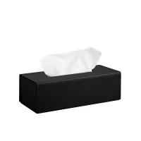 Picture Leather black rectangular tissue box 25x12xH8 cm