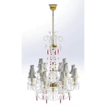 Zdjęcie Pokaźny szklany żyrandol w stylu antycznym