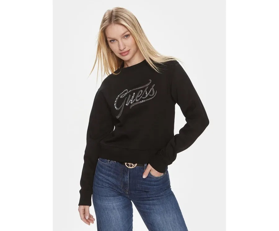 obrazek 1 Guess Bluza Cn Stones Logo W4RQ14 KB681 Czarny Relaxed Fit