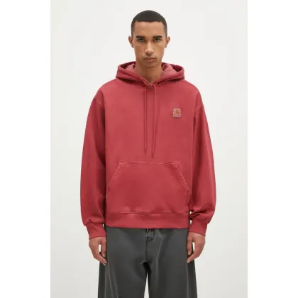 Zdjęcie Carhartt WIP bluza bawełniana Hooded Vista Sweat męska kolor czerwony z kapturem gładka I029523.H8GD