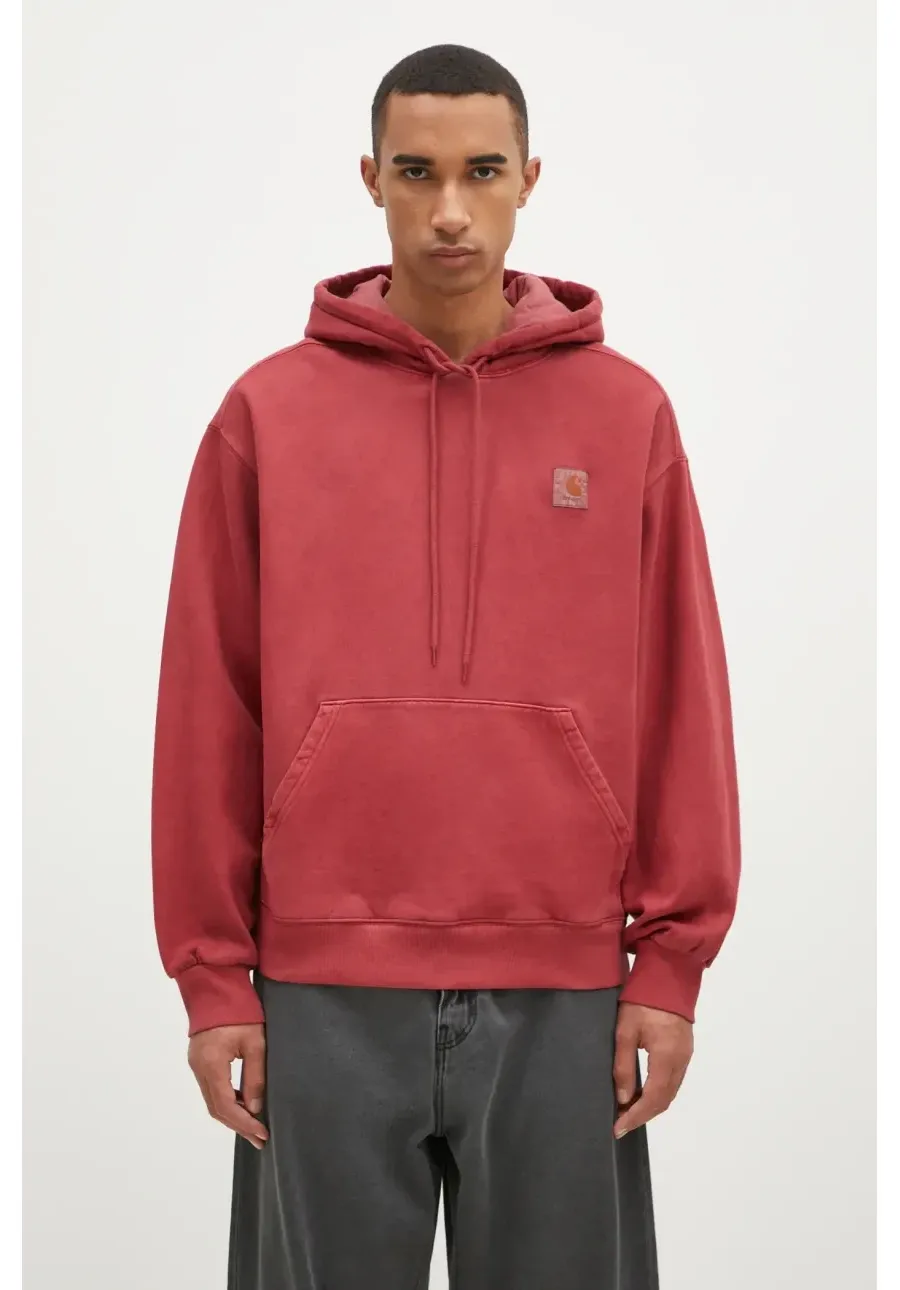 obrazek 1 Carhartt WIP bluza bawełniana Hooded Vista Sweat męska kolor czerwony z kapturem gładka I029523.H8GD