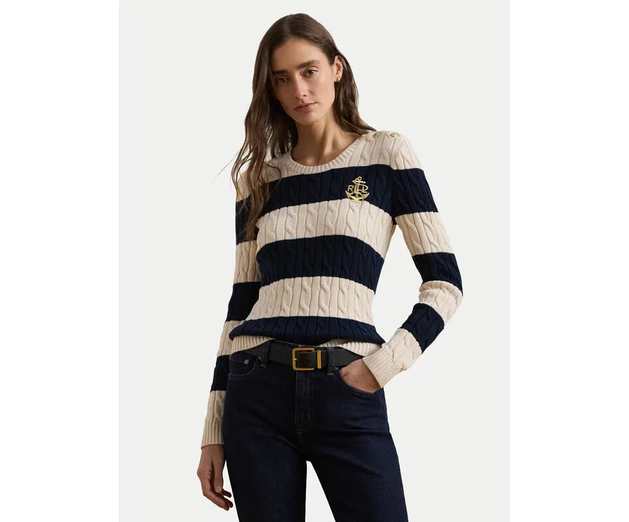obrazek 1 LAUREN RALPH LAUREN Sweter 200957480002 Écru Slim Fit