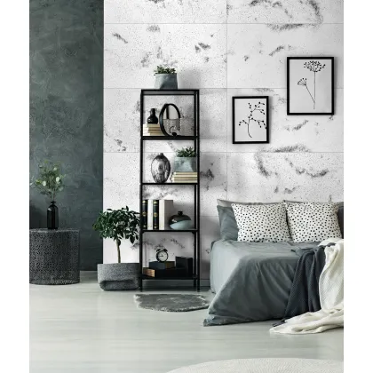 Zdjęcie 100x50 cm DS - (biały, czarne kruszywo) - płyta beton architektoniczny ultralekka