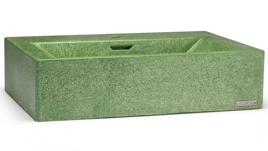 obrazek 2 Luksusowa umywalka 60 cm PYXIS BASIC z przelewem, z otworem na baterię – SPLASH, zielony, lakier matowy