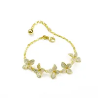 Zdjęcie Wystawna włoska bransoletka 18-karatowe pozłacane srebro Białe cyrkonie