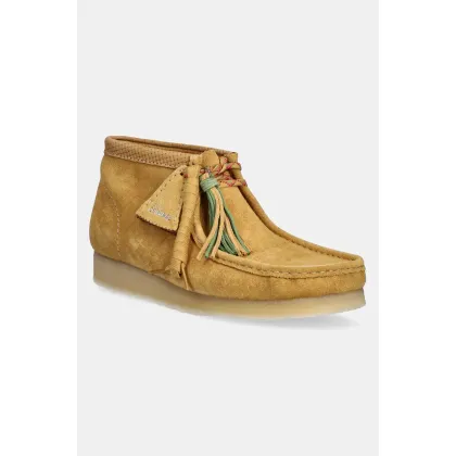 Zdjęcie Clarks Originals półbuty zamszowe Wallabee Boot męskie kolor żółty 26181131