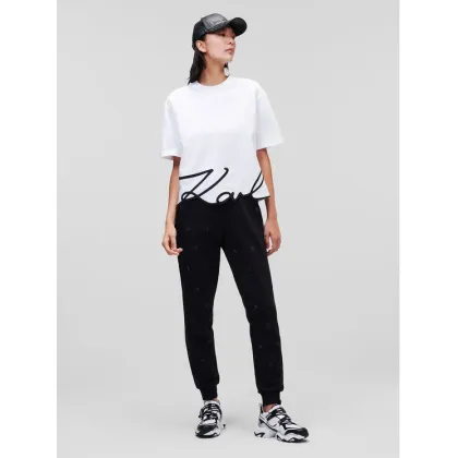 Zdjęcie KARL LAGERFELD T-Shirt Signature Hem 226W1703 Biały Relaxed Fit