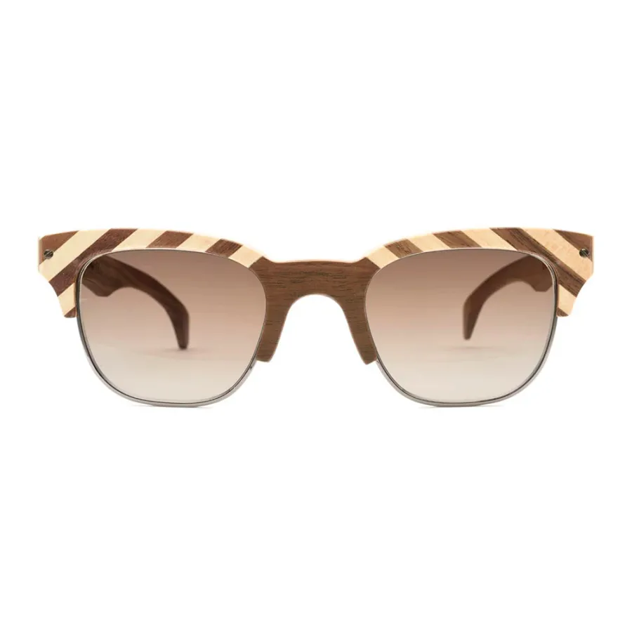 obrazek 1 Drewniane, męskie okulary z ukośnymi paskami - Legno Light