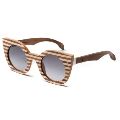 Zdjęcie Drewniane, pasiaste okulary dla kobiety - Legno Light