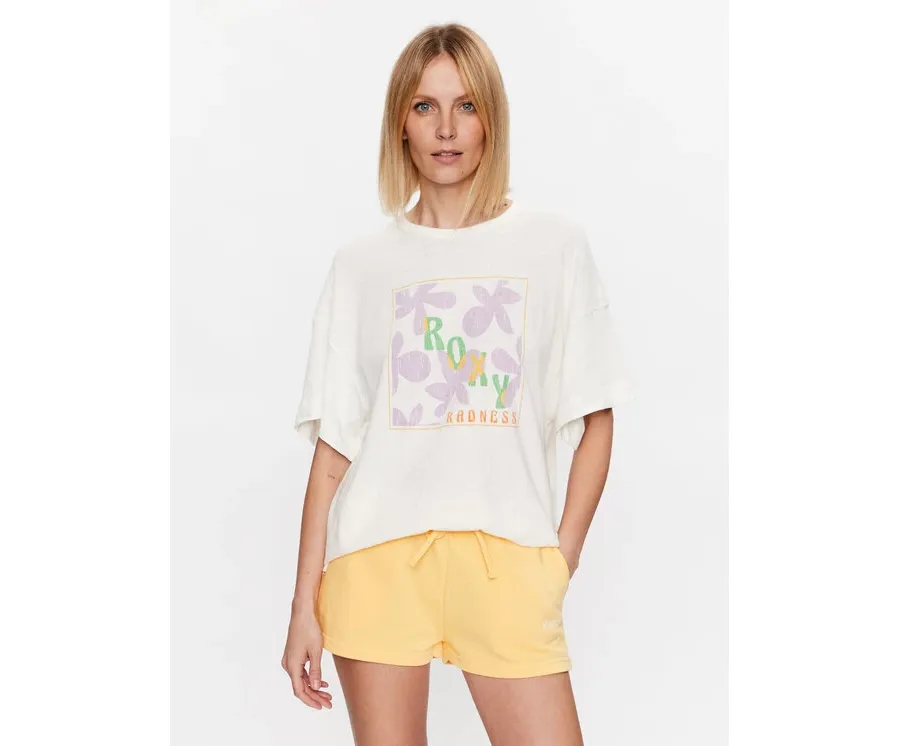 obrazek 1 Roxy T-Shirt Sweet Flowers ERJZT05469 Écru Relaxed Fit