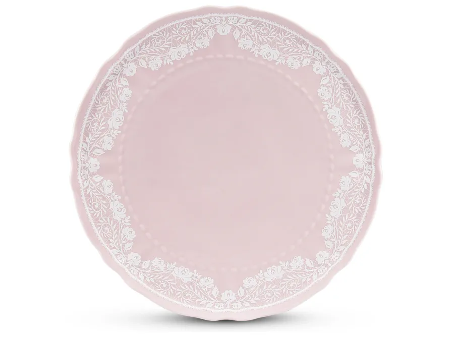 obrazek 2 Piękna porcelanowa patera w kolorze różowym z delikatnym zdobieniem – Leander
