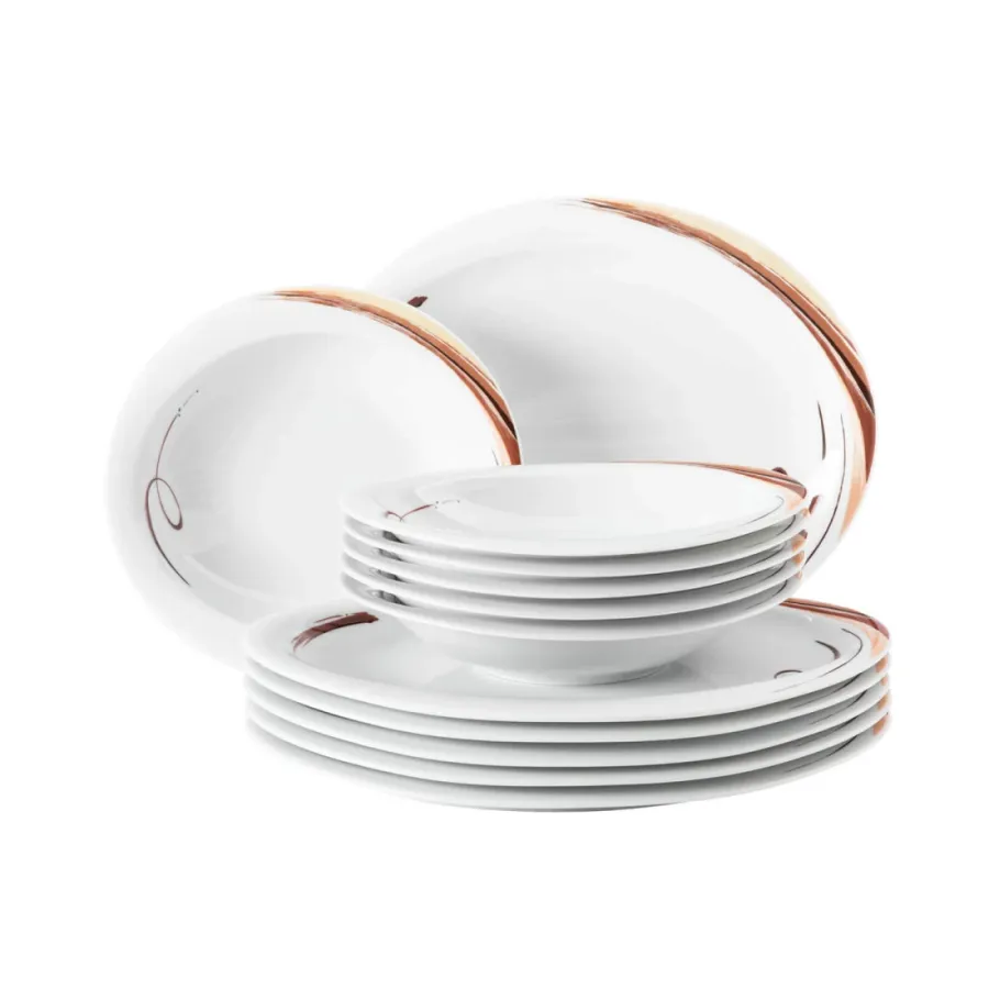 obrazek 1 Wyjątkowa porcelanowa 12-elementowa owalna zastawa obiadowa - Seltmann Weiden