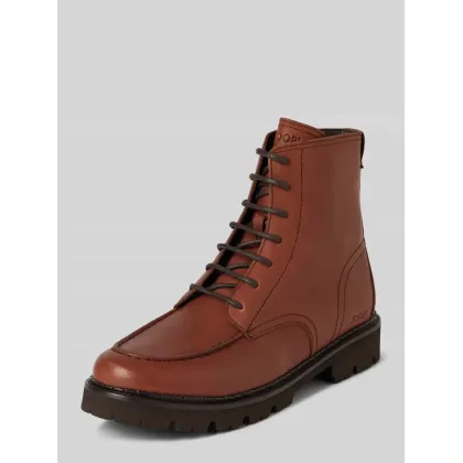 Zdjęcie Buty skórzane z detalami z logo model ‘loreto hektor’