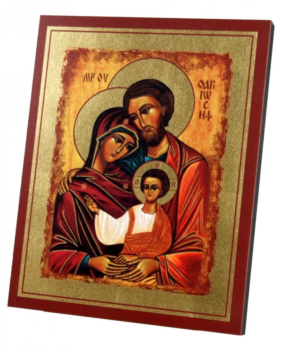 obrazek 2 Nieziemska Ikona Złocona Święta Rodzina Szerokość : 10x13 cm