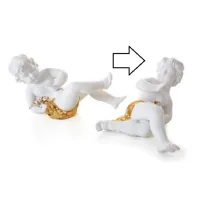 Zdjęcie Luksusowa ceramiczna figurka amorka w stylu barokowym - Ceramiche ML