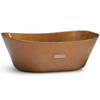 Zdjęcie Luksusowa umywalka 50 cm LIBRA BASIC – SMOKED METAL, miedziany i zielony, lakier półmatowy