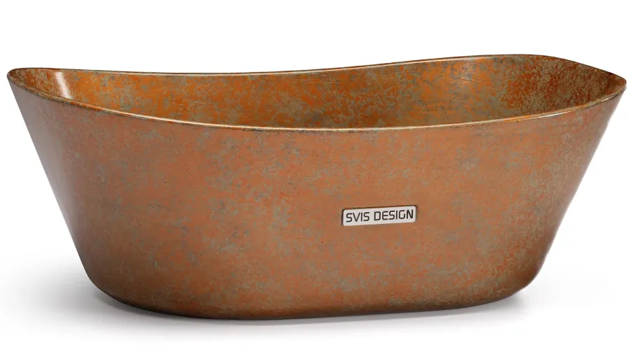 obrazek 1 Luksusowa umywalka 50 cm LIBRA BASIC – SMOKED METAL, miedziany i zielony, lakier półmatowy
