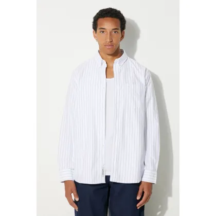 Zdjęcie Carhartt WIP koszula bawełniana Longsleeve Dowlen męska kolor biały regular z kołnierzykiem button-down I033815.2FYXX