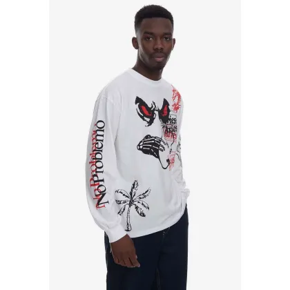 Zdjęcie Aries bluza męska kolor biały z nadrukiem Aries Mash Up LS Tee AR60022 WHITE AR60022-WHITE