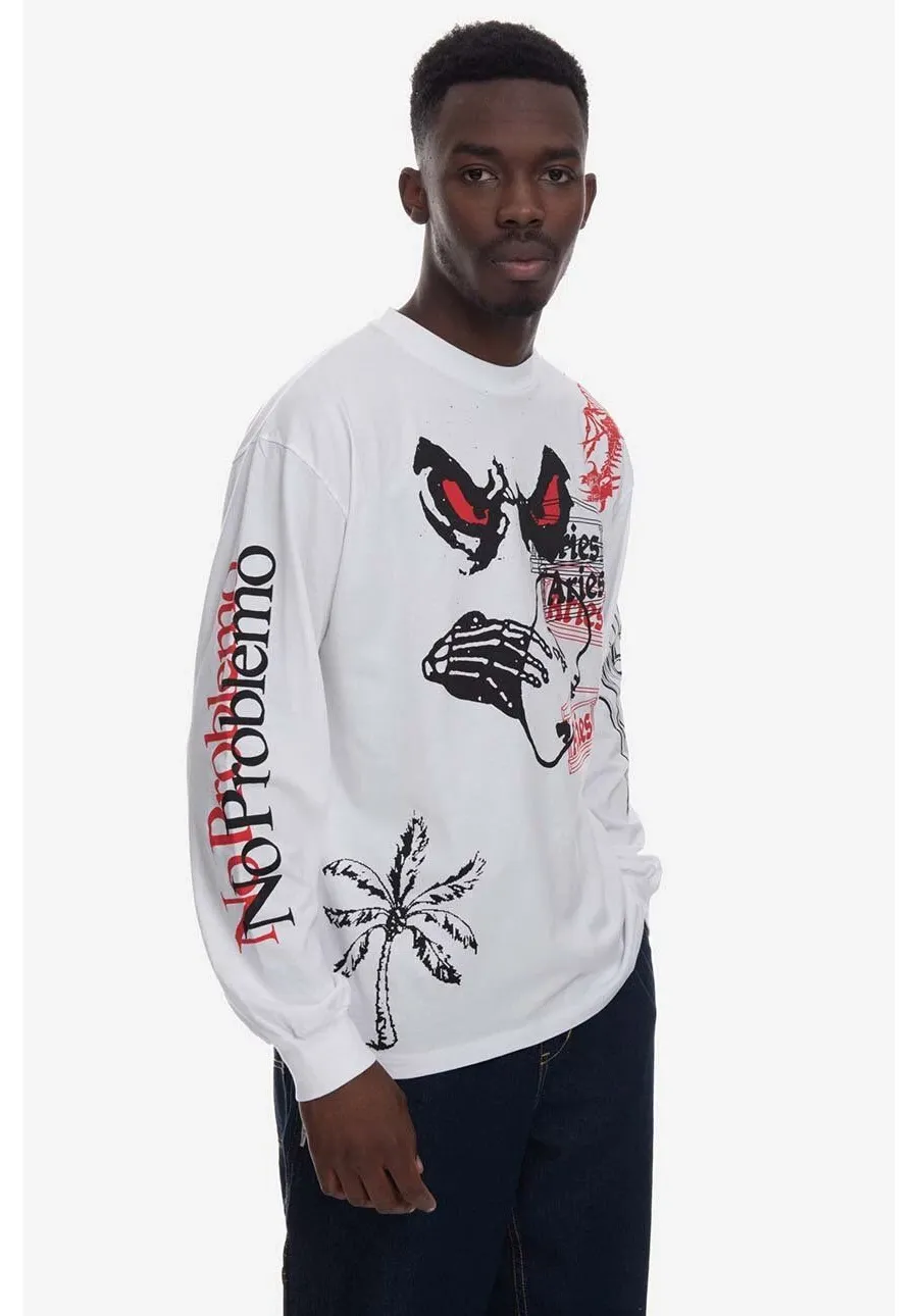 obrazek 1 Aries bluza męska kolor biały z nadrukiem Aries Mash Up LS Tee AR60022 WHITE AR60022-WHITE