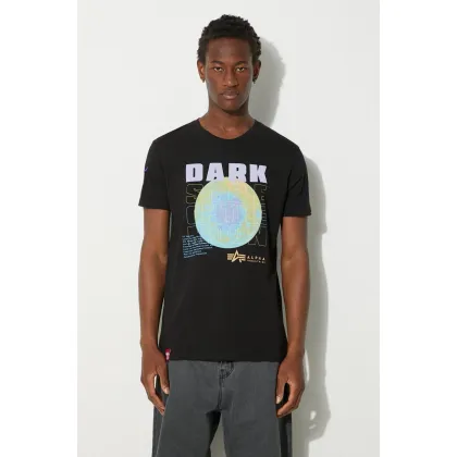 Zdjęcie Alpha Industries t-shirt bawełniany kolor czarny z nadrukiem 108510.556-CZARNY