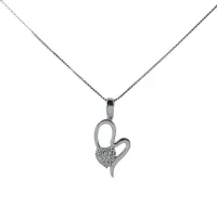 Zdjęcie Damski naszyjnik z serduszkami ze złota i srebra z cyrkoniami