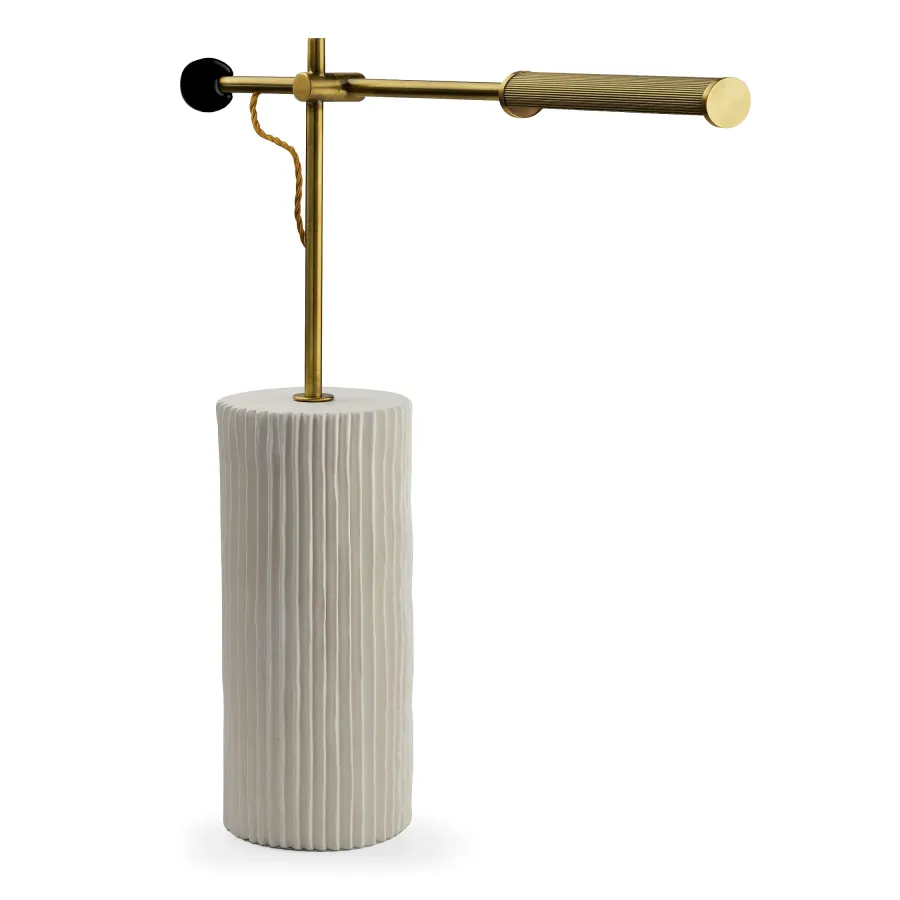 obrazek 1 Lampa stołowa z ceramiczną podstawą w kształcie kolumny H.66xL.60xP.16 cm