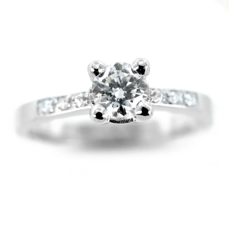 obrazek 2 Pierścionek Solitaire z diamentami na trzonie 0,40 ct