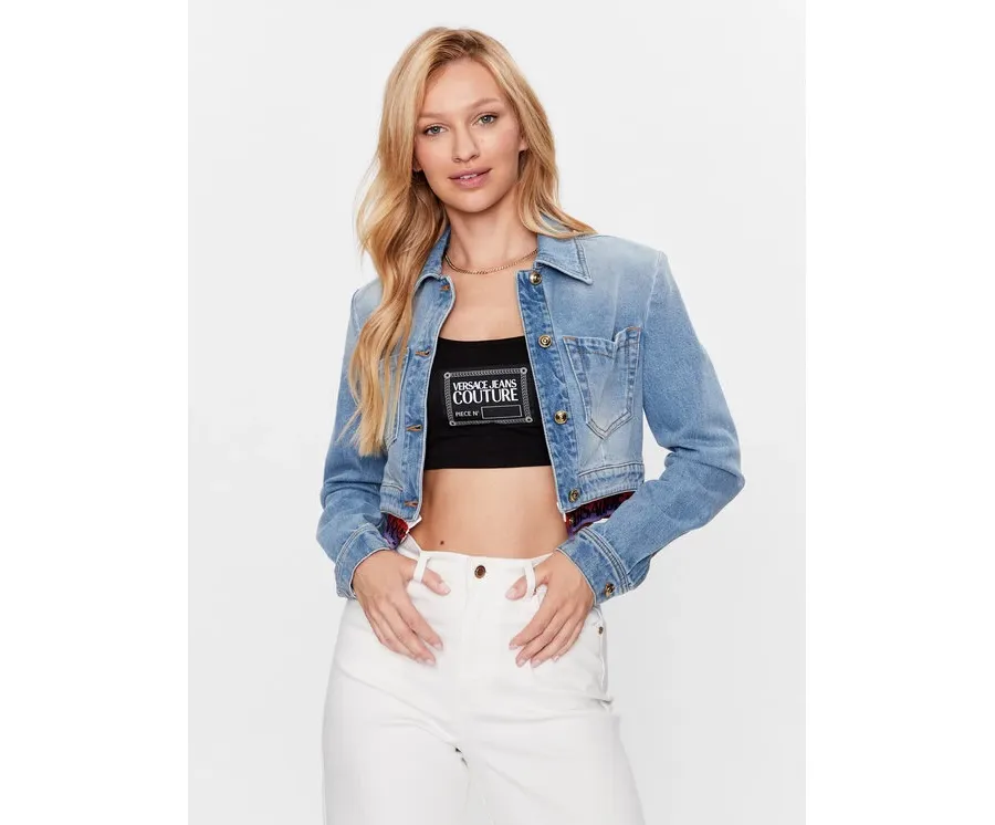 obrazek 1 Versace Jeans Couture Kurtka jeansowa 74HAS46B Niebieski Regular Fit