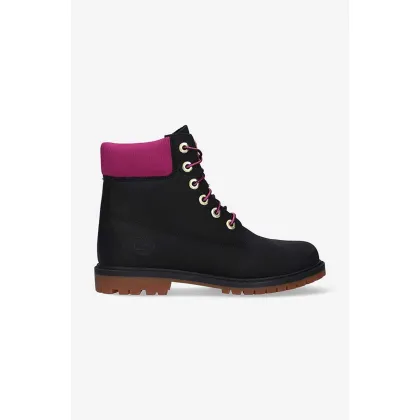 Zdjęcie Timberland workery zamszowe Heritege 6 in Waterproof kolor czarny na płaskim obcasie A44KX-BLACK