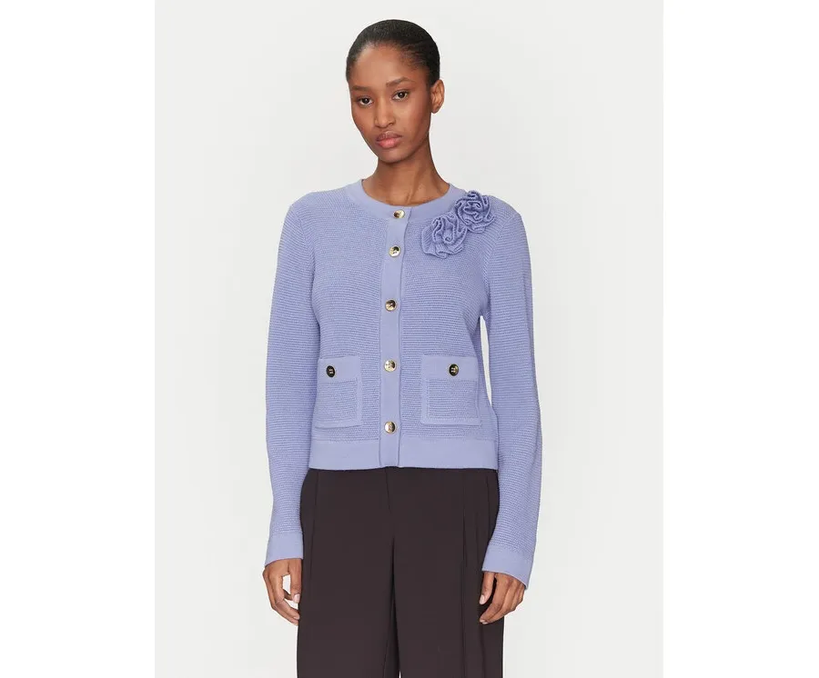 obrazek 1 Luisa Spagnoli Kardigan Mandel 100023 Fioletowy Regular Fit