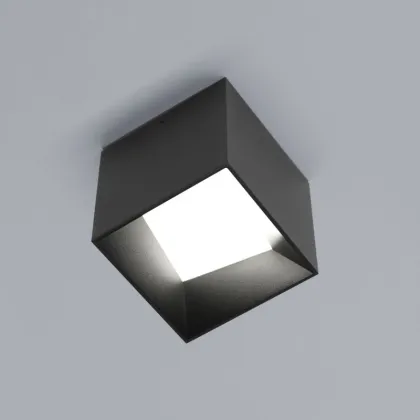 Zdjęcie Czarna lampa sufitowa, plafon Cube w stylu nowoczesnym