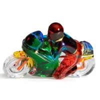 Picture A colorful motorbike figurine made of Murano glass