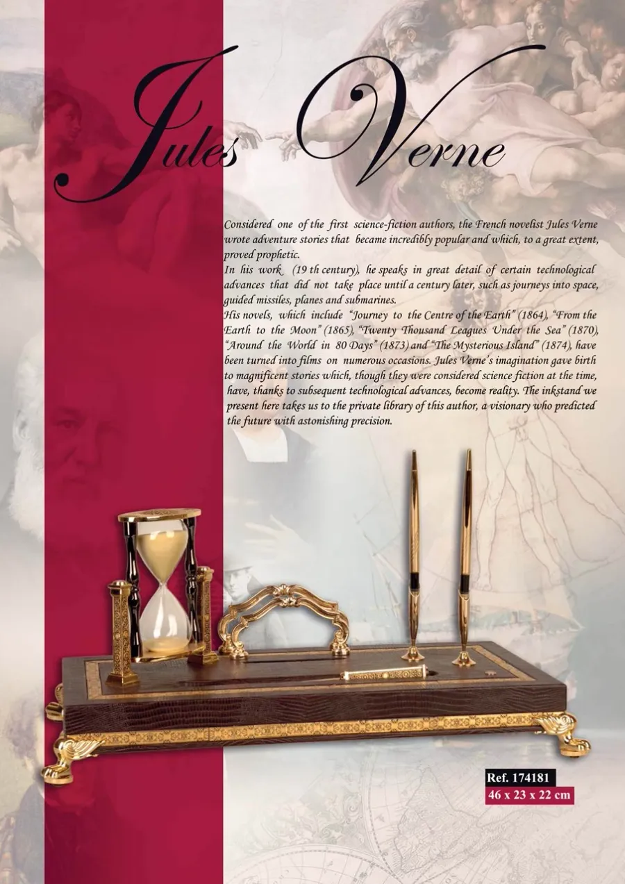 picture 2 Desk Set with hourglass Jules Verne
