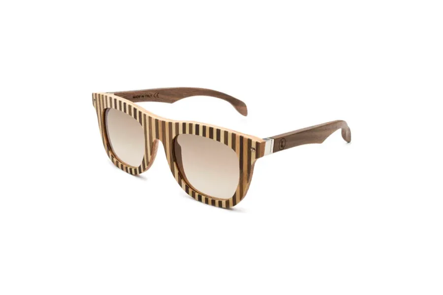 obrazek 1 Klon i orzech - męskie okulary w pionowe paski - Legno Light