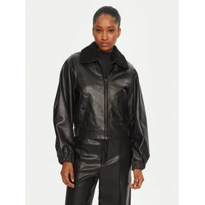 Zdjęcie Serge Pariente Kurtka skórzana Audrey Czarny Relaxed Fit