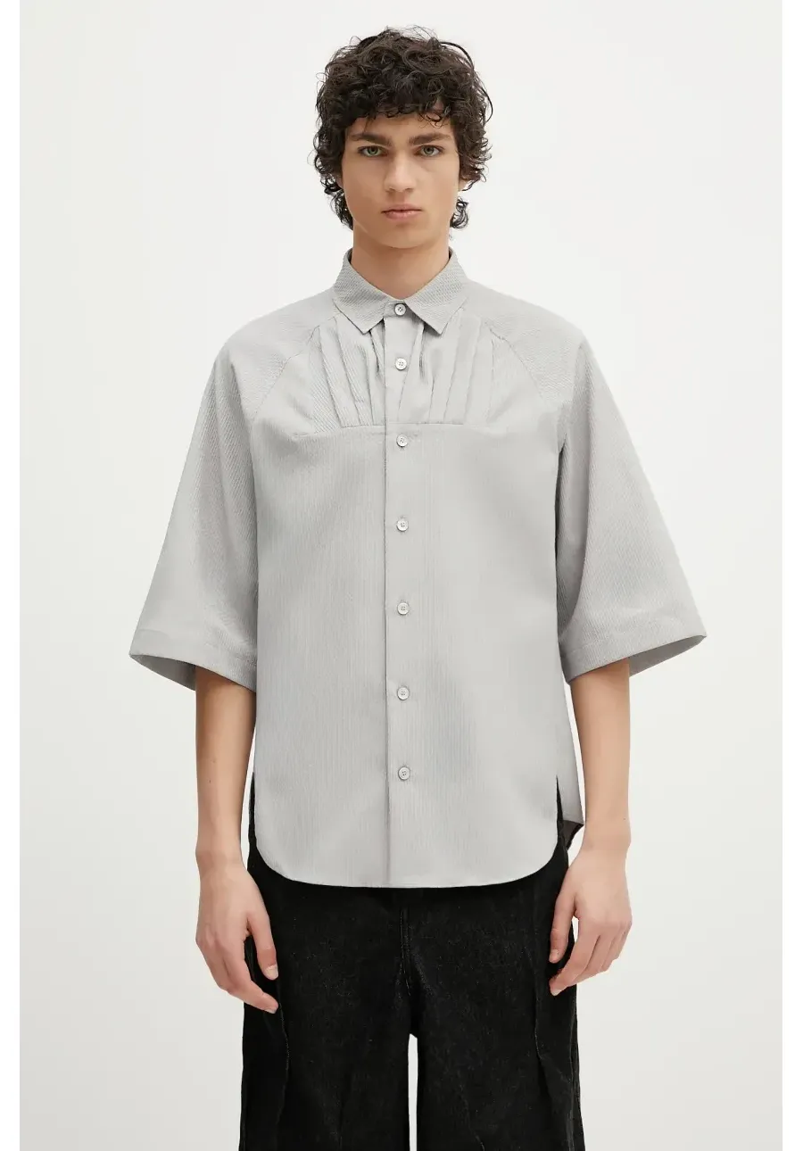 obrazek 1 Ader Error koszula Apparel-Top męska kolor szary relaxed z kołnierzykiem klasycznym BO01SSSH0201GR