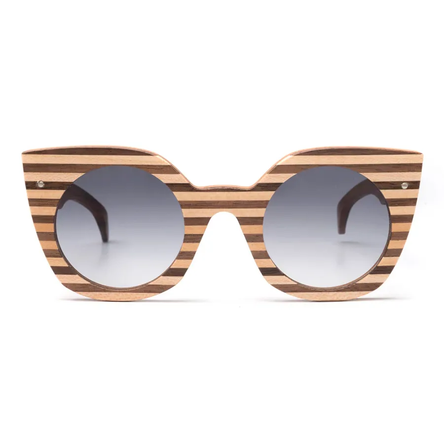 obrazek 2 Drewniane, pasiaste okulary dla kobiety - Legno Light