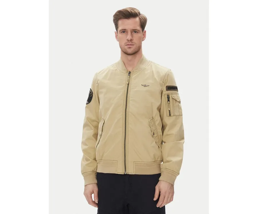 obrazek 1 Aeronautica Militare Kurtka bomber 251AB2216CT3501 Beżowy Regular Fit