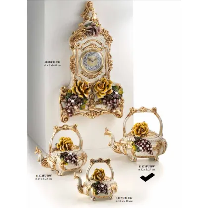 Picture Jug with handle with roses and large grapes Swarovski 27cm - Valle d'oro Patchi