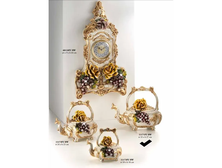 obrazek 1 Dzbanek z uchwytem z różami i dużymi winogronami Swarovski 27cm - Valle d'oro Patchi