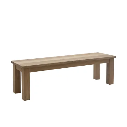 Zdjęcie Ekskluzywna ławka ogrodowa bez oparcia z drewna tekowego