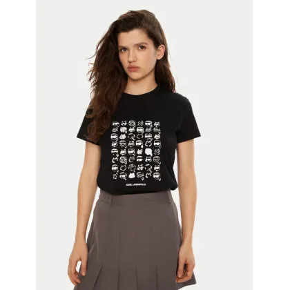 Zdjęcie KARL LAGERFELD T-Shirt A1W17124 Czarny Regular Fit