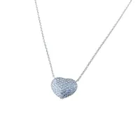 Picture Belcher chain with heart-shaped Pavè zircons, length cm.42