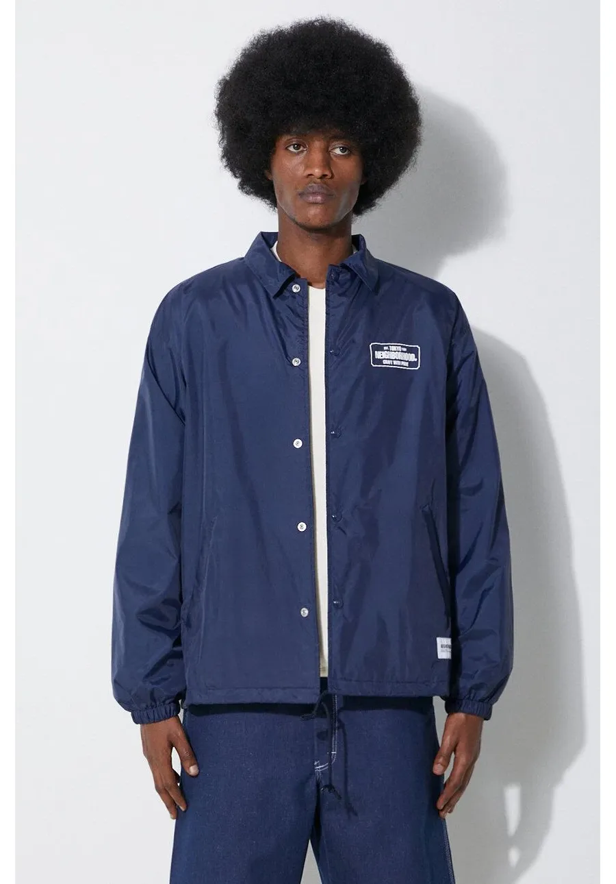 obrazek 1 NEIGHBORHOOD kurtka Windbreaker Jacket-2 męska kolor granatowy przejściowa oversize 241TSNH.JKM06