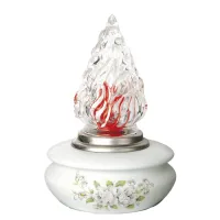 Zdjęcie Stylowa lampa elektryczna z porcelany wykonana we Włoszech na nagrobki