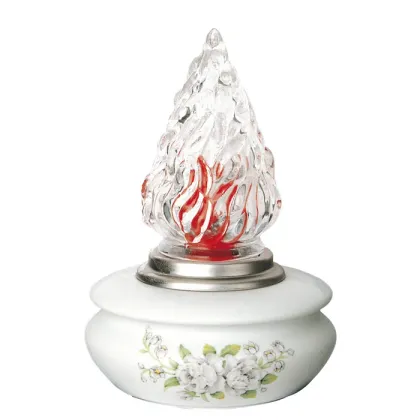 Zdjęcie Stylowa lampa elektryczna z porcelany wykonana we Włoszech na nagrobki