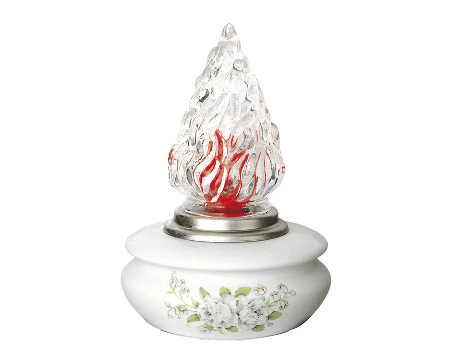 obrazek 1 Stylowa lampa elektryczna z porcelany wykonana we Włoszech na nagrobki