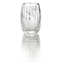 Zdjęcie Stylowy włoski pojemnik na szczoteczki z kryształu z ręcznie grawerowanym portretem dżentelmena - Il Paralume Marina