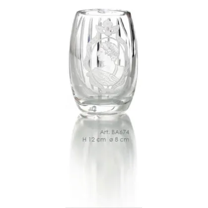 Zdjęcie Stylowy włoski pojemnik na szczoteczki z kryształu z ręcznie grawerowanym portretem dżentelmena - Il Paralume Marina